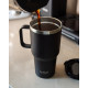 Термостакан (ізольована чашка) Bohtal з ручкою з нержавіючої сталі Tumbler Black 900 ml