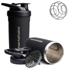 Шейкер спортивный SmartShake металлический Reforce Stainless Steel 30oz/900ml Black