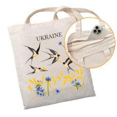 Экошопер на замке BookOpt BK4052 Ukraine (Ласточки) бежевый