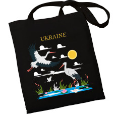 Экошопер BookOpt ВК4065 Ukraine «Журавли» Символ счастья Черный