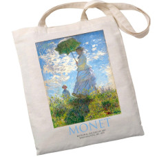 Экошопер BookOpt ВК4087 MONET Женщина с бежевым зонтиком.