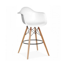 Стул Тауэр Вуд Eames барный высокий белый