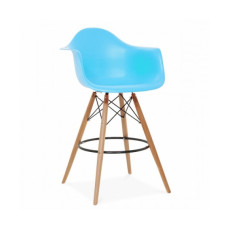 Стул Тауэр Вуд Eames барный высокий голубой