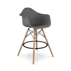 Стул Тауэр Вуд Eames барный высокий темно-серый