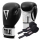 Боксерські рукавиці TITLE Premier Leather Black/White XL 16 oz (бинти 4м. в комплекті)