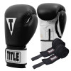 Боксерські рукавиці TITLE Premier Leather Black/White M 12 oz (бинти 4м. в комплекті)
