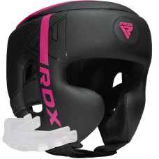 Боксерський шолом RDX F6 KARA Matte Pink S (капа в комплекті)