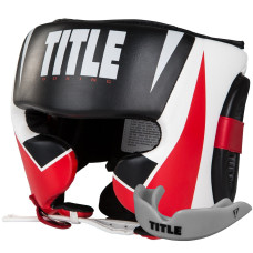 Боксерський шолом TITLE MMA Command Black/White/Red L (капа в комплекті)