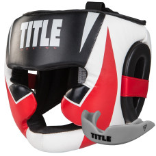 Боксерський шолом TITLE MMA Command Full Black/Red/White L (капа в комплекті)