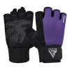 Перчатки для фитнеса RDX W1 Half Purple Plus S