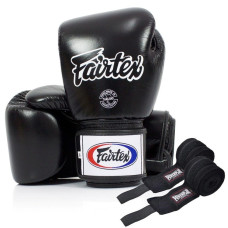 Боксерські рукавиці Fairtex BGV1 Black 18 унцій (бинти в комплекті)