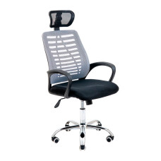 Крісло Бласт Хром M-1 (Tilt) Сітка чорна + сіра