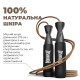 Скакалка шкіряна PowerPlay 4214 Leather Jump Rope Чорна 2.75 см.