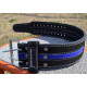 Пояс для пауэрлифтинга Power System PS-3800 PowerLifting кожаный Black/Blue Line XXL