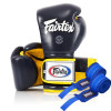 Боксерские перчатки Fairtex BGV9 Mexican Blue/Yellow 12 унций (бинты в комплекте)