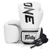 Боксерські рукавиці Fairtex BGV1-ONE (натуральна шкіра) White 10 унцій (бинти в комплекті)